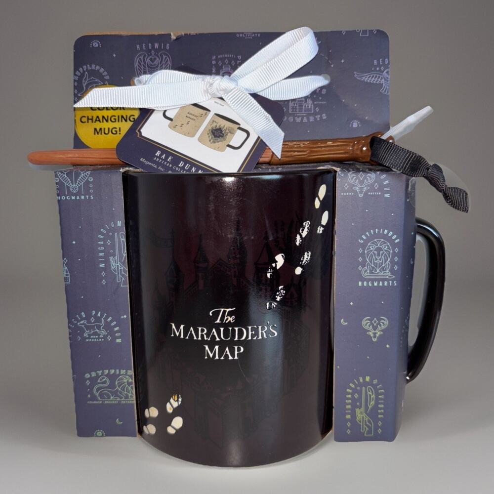 Harry Potter Marauder's Map Mug Magic Wand Color Changing Double Sided Rae Dunn